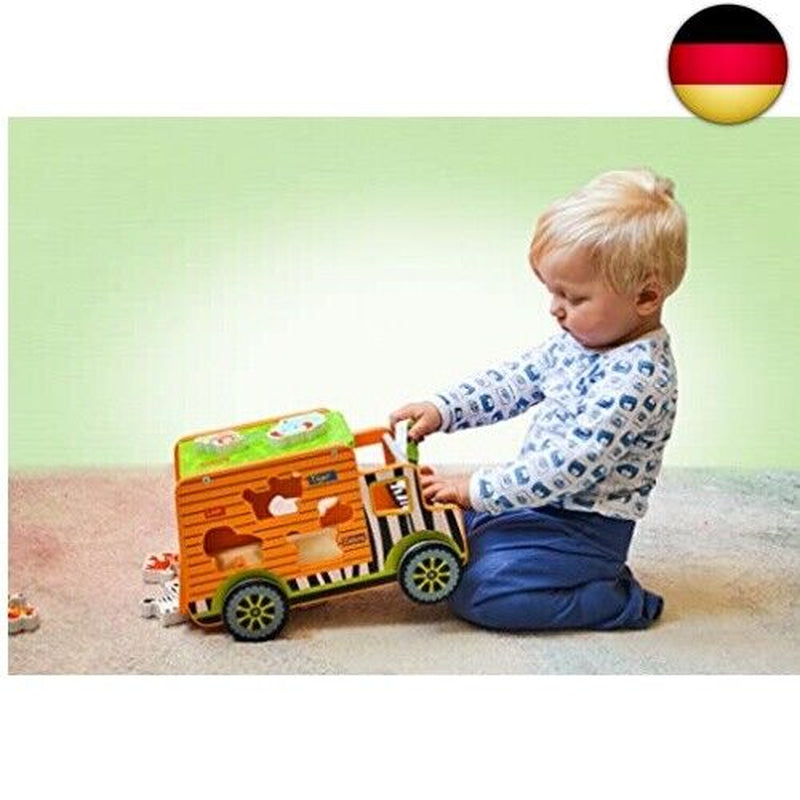 RB&G Safari Truck Lernspielzeug Montessori Steckspiel Mit Tierfiguren Puzzle