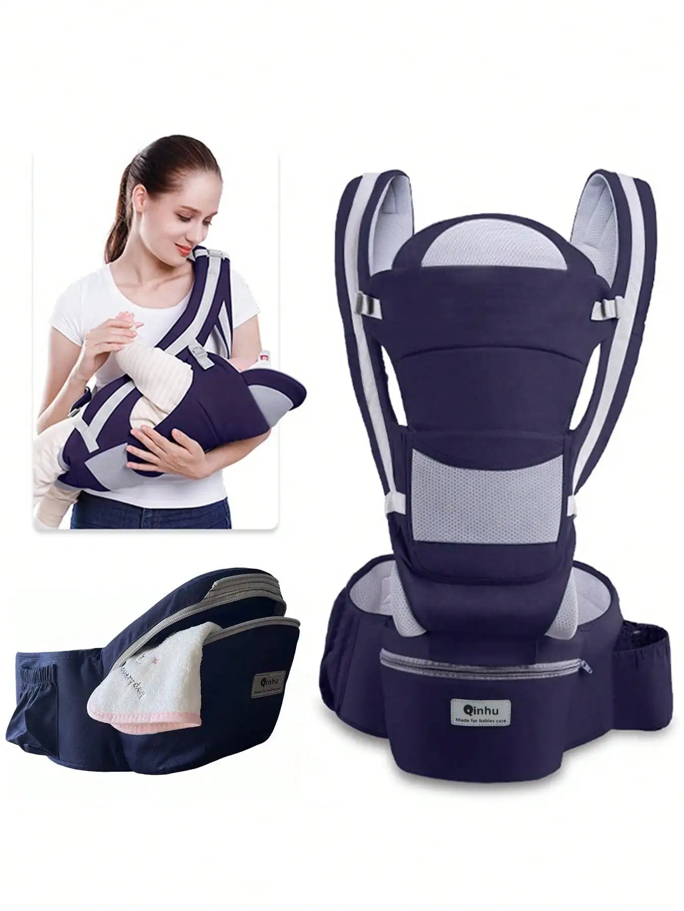 New Adjustable Ergonomic Baby Carrier with Hip Seat, Portable & Multifunctional, Suitable for Travel, Leisure and Daily Use