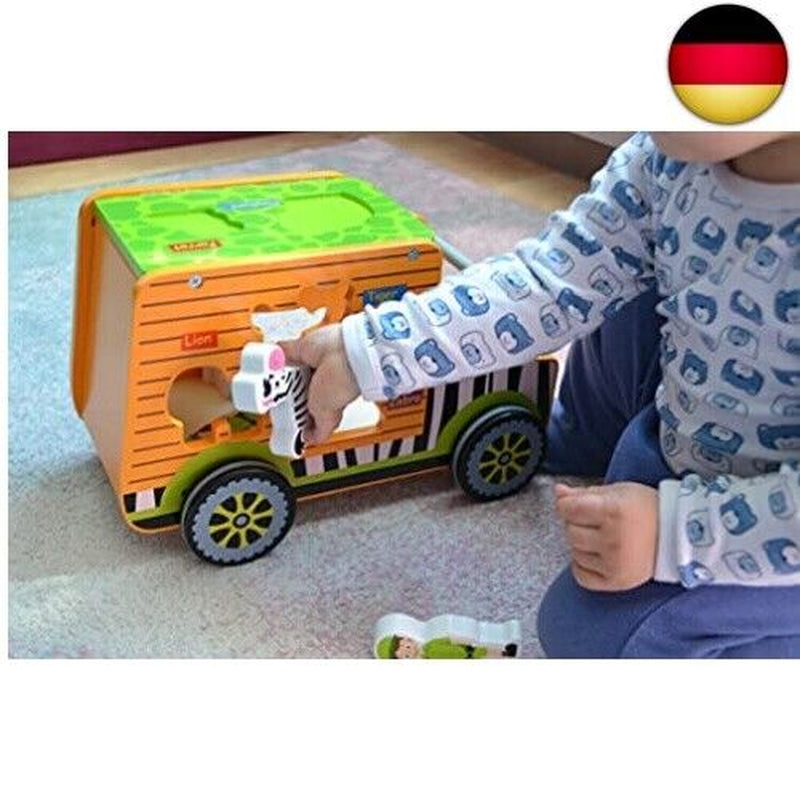 RB&G Safari Truck Lernspielzeug Montessori Steckspiel Mit Tierfiguren Puzzle